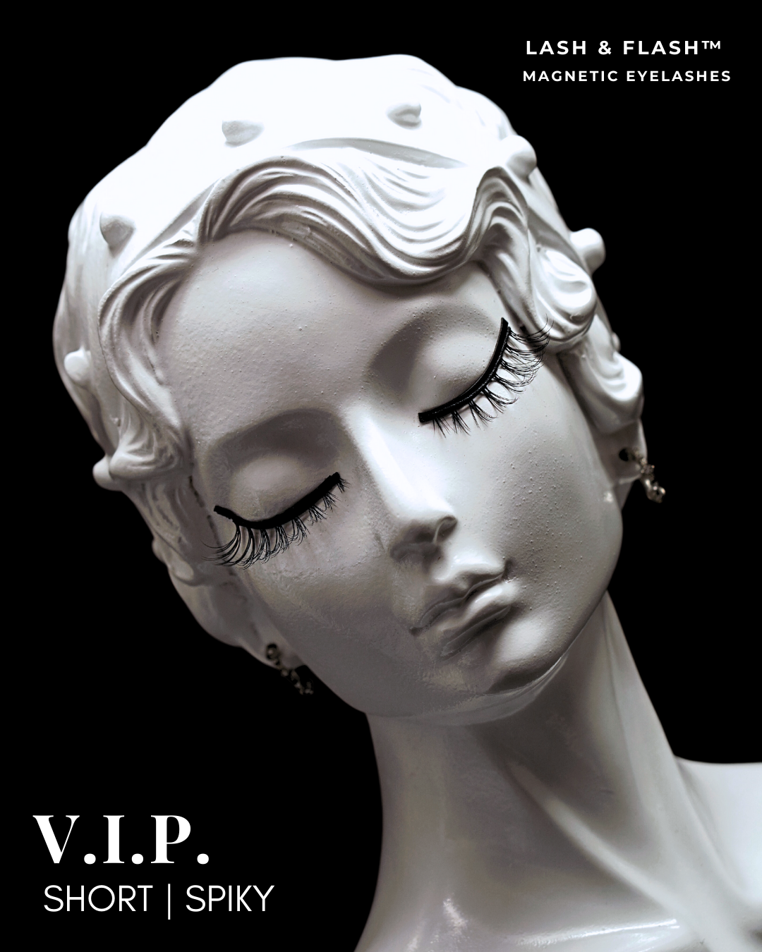 GEM IN EYE Cosmetics Lash & Flash™ Magnetic Eyelashes kit has a pair of classy magnetic eyelashes in a face tray adorned with gems. This kit comes complete package with a smudge-free, waterproof, and latex-free magnetic eyeliner in an aluminum bottle in a matte finish. It has a stainless ball inside that keeps the magnetic eyeliner fresh and long-lasting. Completing the set is an angled lash applicator for precision and hassle-free application.