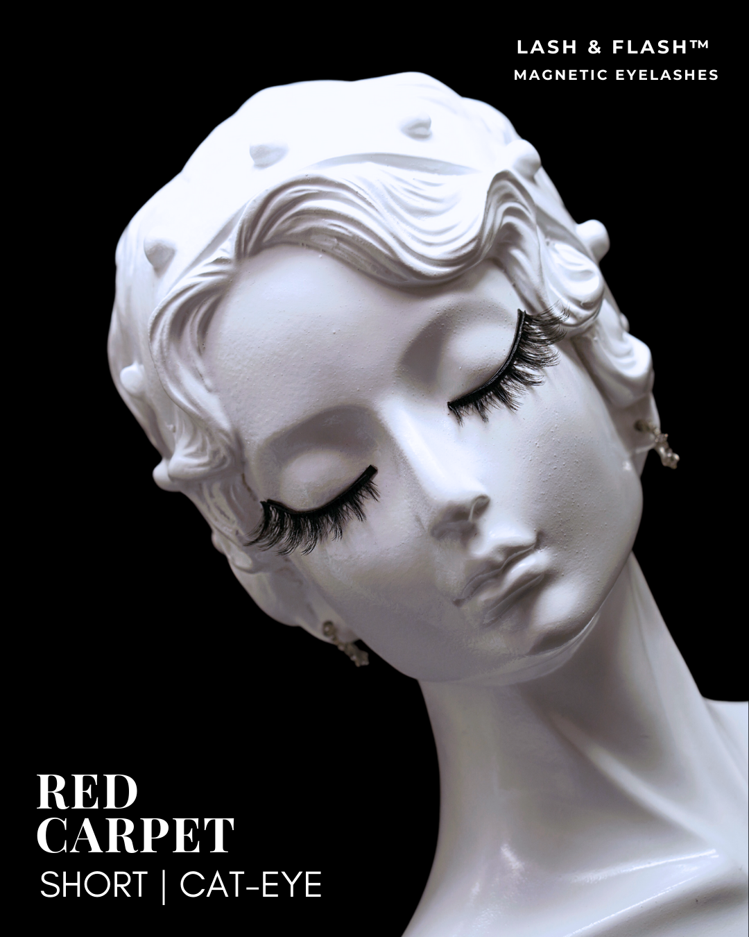 GEM IN EYE Cosmetics Lash & Flash™ Magnetic Eyelashes kit has a pair of classy magnetic eyelashes in a face tray adorned with gems. This kit comes complete package with a smudge-free, waterproof, and latex-free magnetic eyeliner in an aluminum bottle in a matte finish. It has a stainless ball inside that keeps the magnetic eyeliner fresh and long-lasting. Completing the set is an angled lash applicator for precision and hassle-free application.