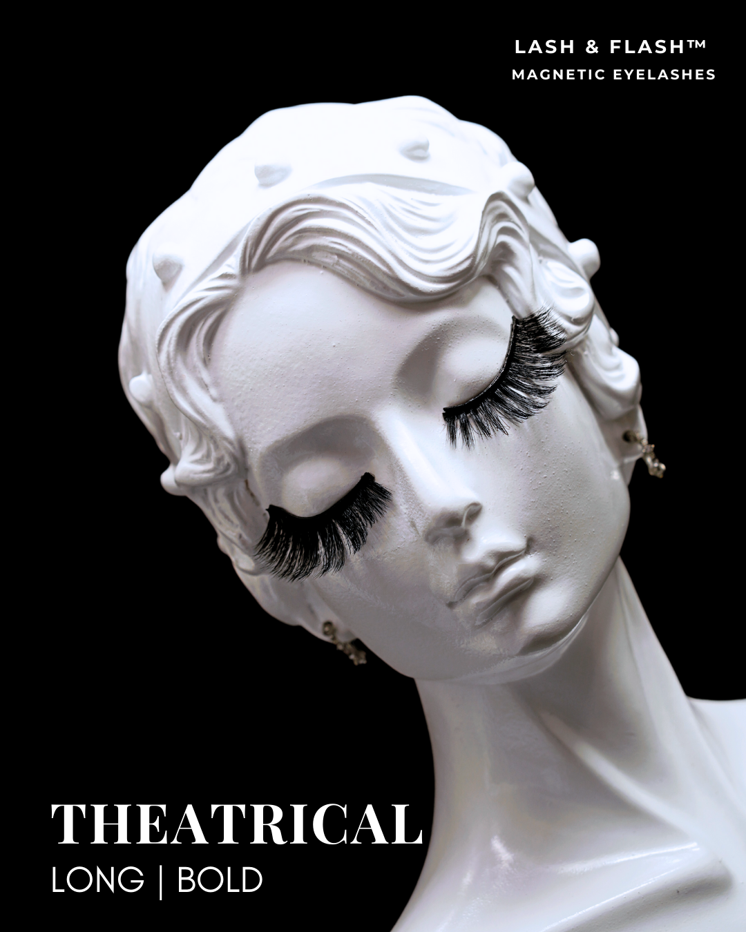 GEM IN EYE Cosmetics Lash & Flash™ Magnetic Eyelashes kit has a pair of classy magnetic eyelashes in a face tray adorned with gems. This kit comes complete package with a smudge-free, waterproof, and latex-free magnetic eyeliner in an aluminum bottle in a matte finish. It has a stainless ball inside that keeps the magnetic eyeliner fresh and long-lasting. Completing the set is an angled lash applicator for precision and hassle-free application.