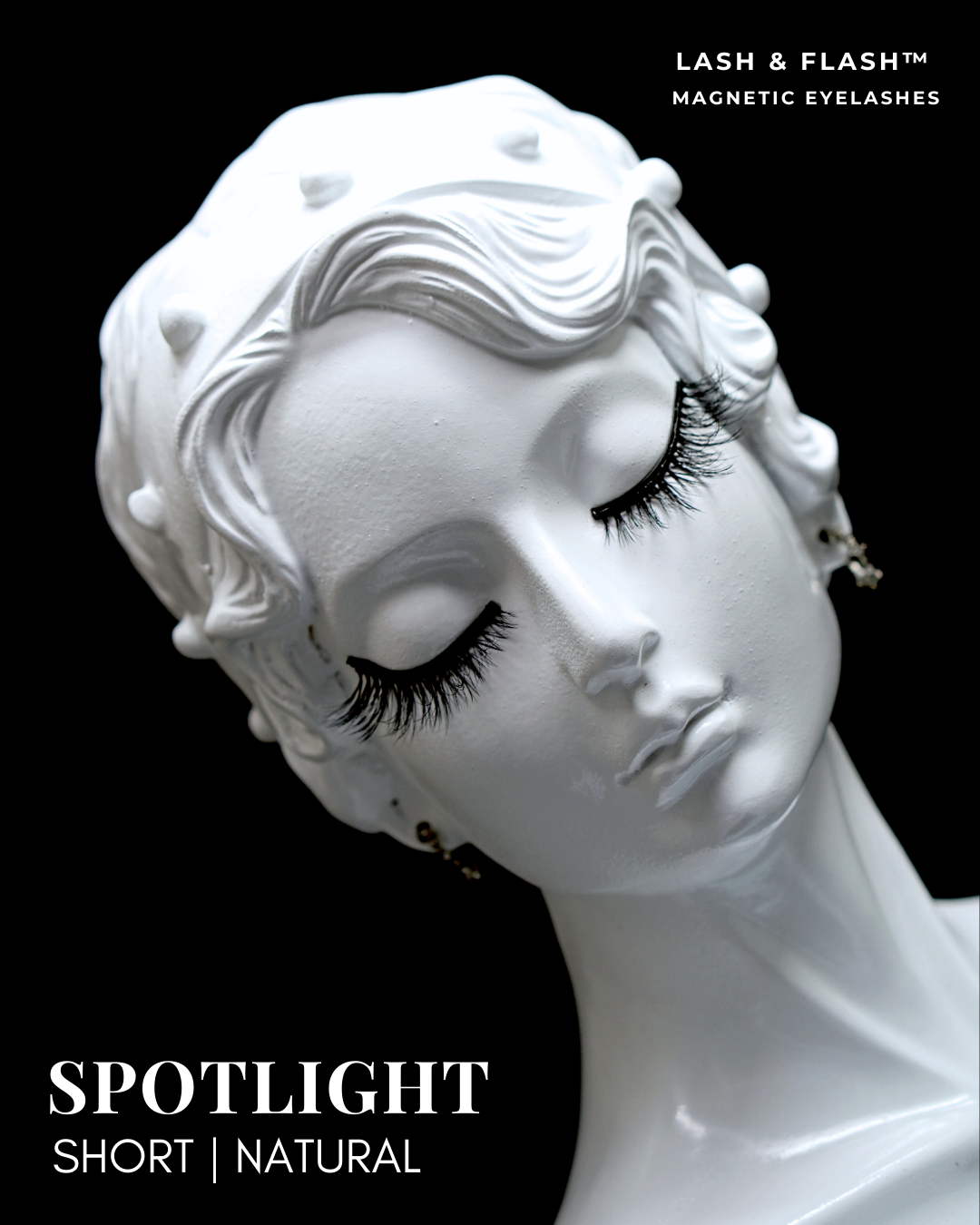 GEM IN EYE Cosmetics Lash & Flash™ Magnetic Eyelashes kit has a pair of classy magnetic eyelashes in a face tray adorned with gems. This kit comes complete package with a smudge-free, waterproof, and latex-free magnetic eyeliner in an aluminum bottle in a matte finish. It has a stainless ball inside that keeps the magnetic eyeliner fresh and long-lasting. Completing the set is an angled lash applicator for precision and hassle-free application.