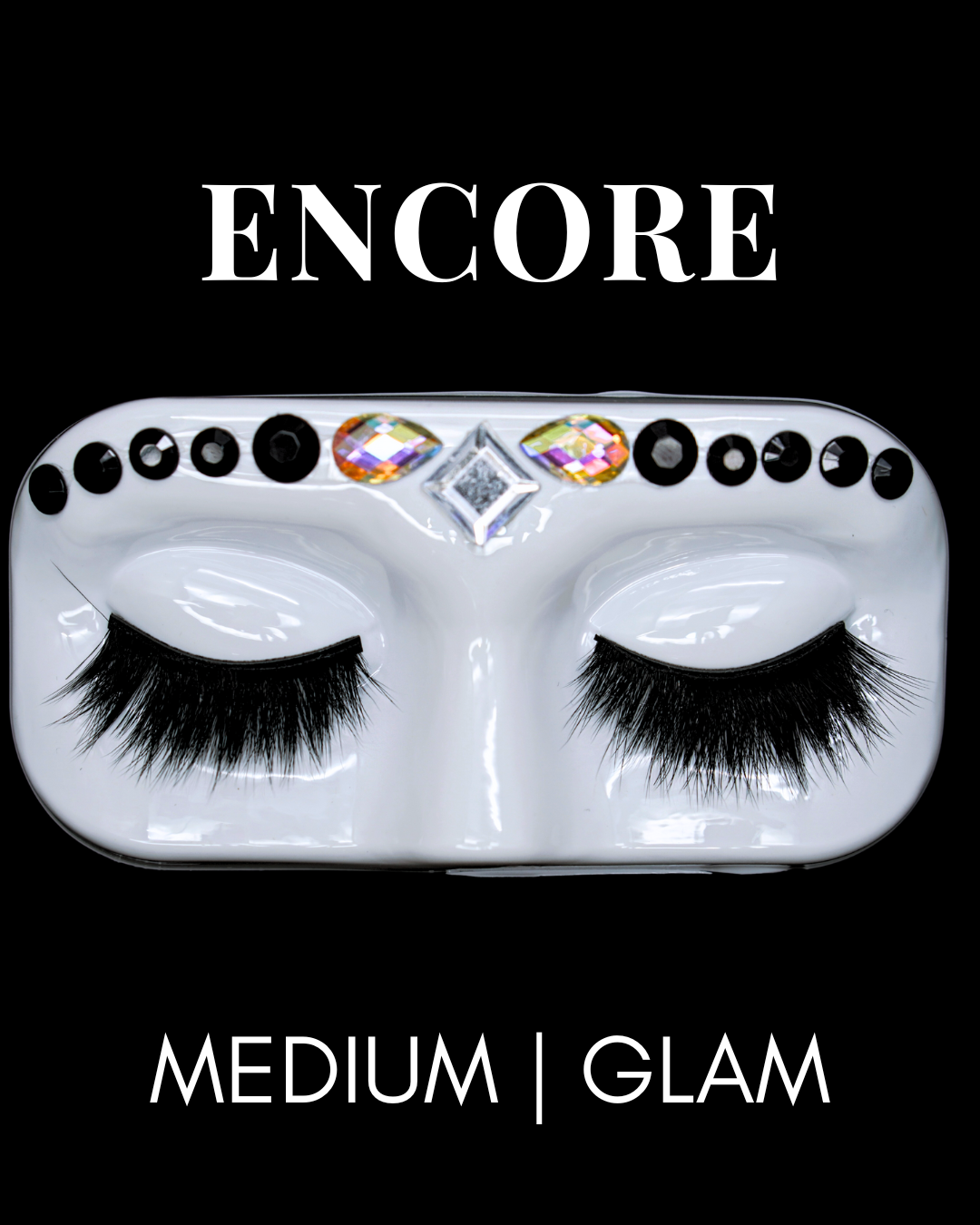 GEM IN EYE Cosmetics Lash &amp; Flash™ Magnetic Eyelashes kit has a pair of classy magnetic eyelashes in a face tray adorned with gems. This kit comes complete package with a smudge-free, waterproof, and latex-free magnetic eyeliner in an aluminum bottle in a matte finish. It has a stainless ball inside that keeps the magnetic eyeliner fresh and long-lasting. Completing the set is an angled lash applicator for precision and hassle-free application.