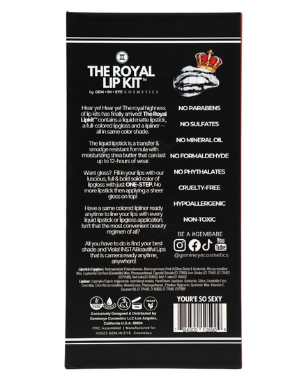 The Royal Lip Kit - GEM▪︎IN▪︎EYE Cosmetics